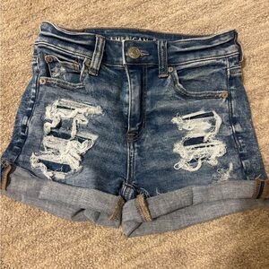 American Eagle Outfitters Distressed Blue Jean Shorts